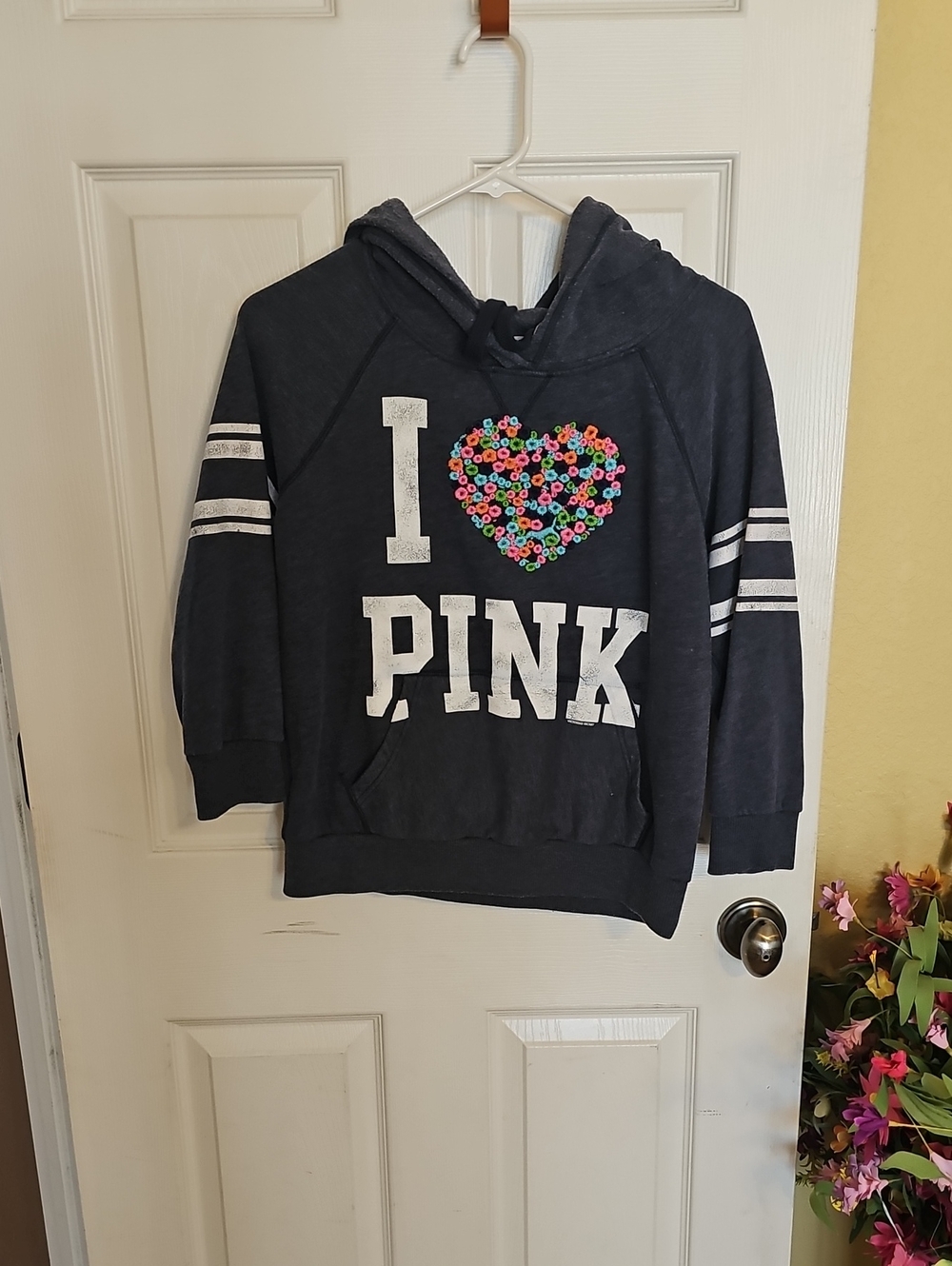 I Heart PINK Victoria's Secret Embellished Hoodie - Navy